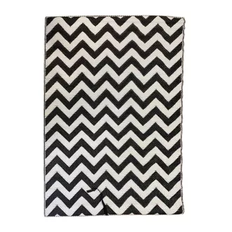 Kültéri szőnyeg, 2 oldalas, 180 x 120 cm,fekete-fehér