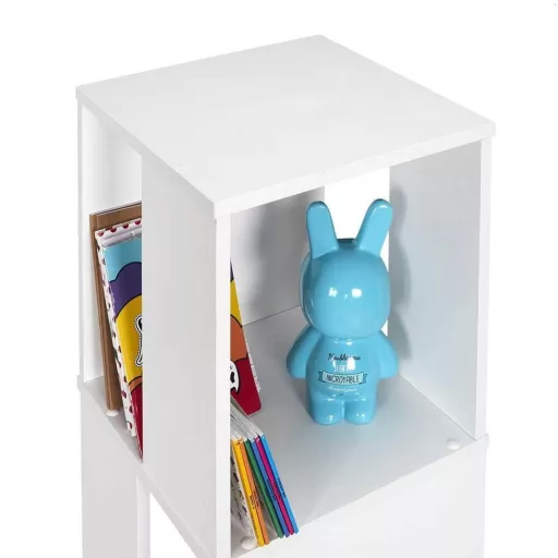 Forgó könyvespolc, 34x34x108 cm, fehér