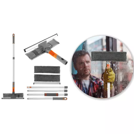 2 az 1-ben ablakmosó szett, hosszabbítható nyéllel