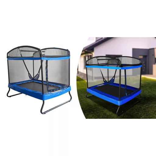 Trambulin gyerekeknek hintával és biztonsági hálóval