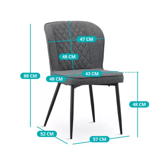 Leo étkezőszék, 2 db, szürke