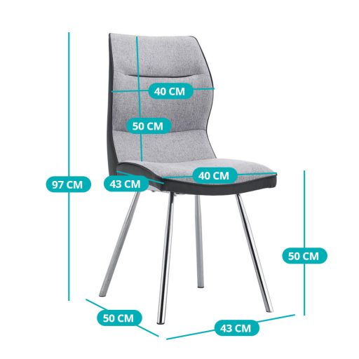 Lisa étkezőszék 2 db, szürke-fekete