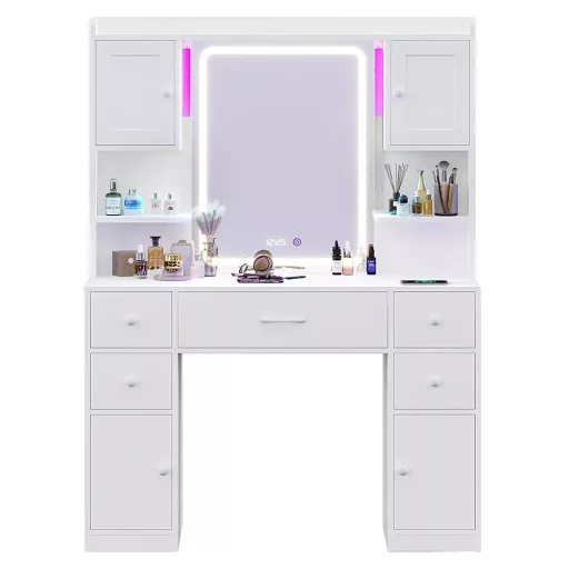 California fésülködő asztal, fehér