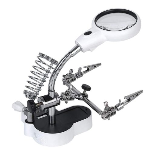 Paneltartó (harmadik kéz)  LED-es nagyítóval, 2 db csipesszel, pákatartóval