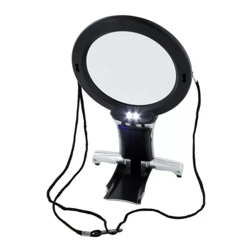 Nyakbaakasztható nagyító 2 LED-del, hidegfehér