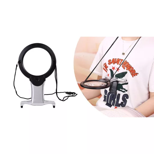 Nyakbaakasztható nagyító 2 LED-del, hidegfehér