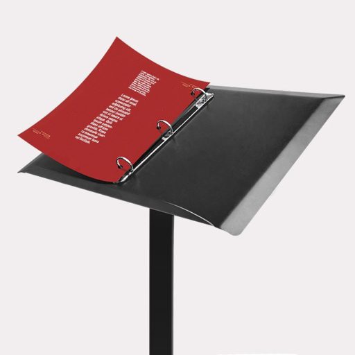 Menütartó állvány, kapcsos