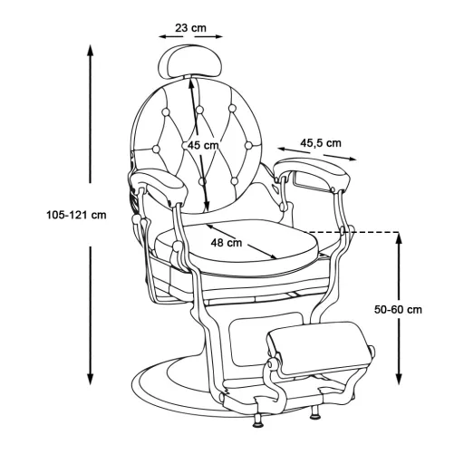 Vintage barber szék, fekete-arany