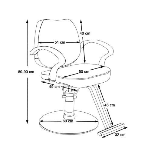 Fodrász szék állítható magassággal, fekete