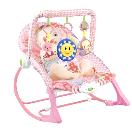 Rezgő, zenélő pihenőszék 18kg-ig, rózsaszín