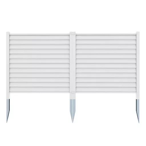 Leszúrható kerítéspanel, 122x122 cm, 2db, fehér
