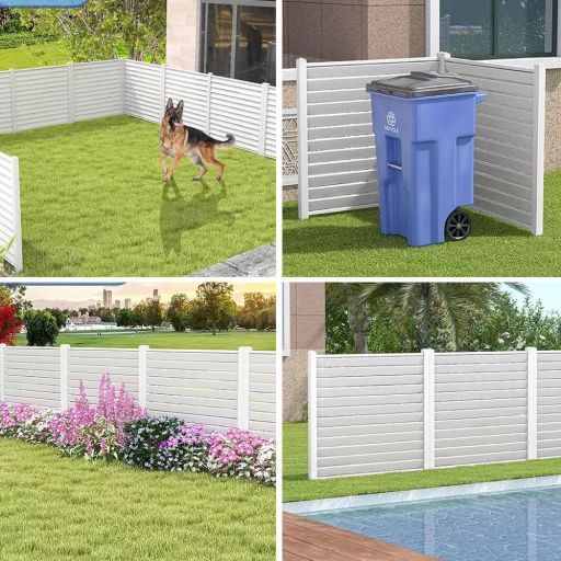 Leszúrható kerítéspanel, 122x122 cm, 2db, fehér