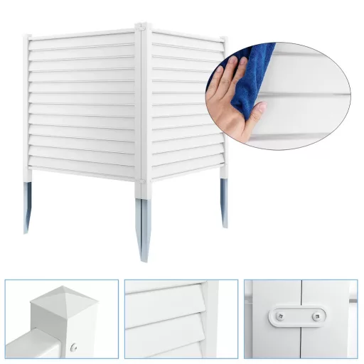 Leszúrható kerítéspanel, 122x122 cm, 2db, fehér