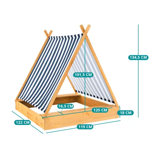 Homokozó sátortetővel 