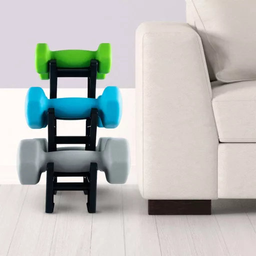 6db-os súlyzókészlet állvánnyal