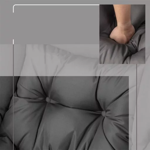 Relax fotel lábtartóval, sötétszürke