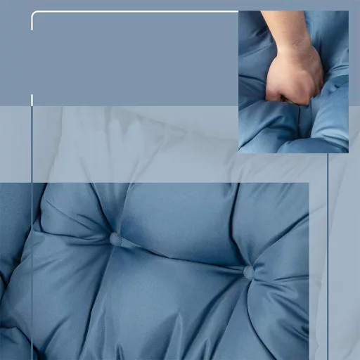 Relax fotel lábtartóval, kék