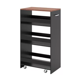 4 szintes zsúrkocsi, fekete