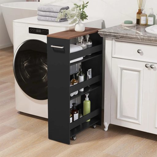 4 szintes zsúrkocsi, fekete