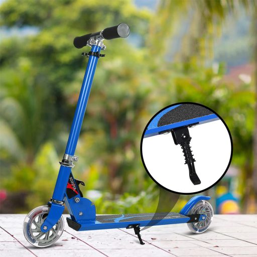 Összecsukható alumínium LED világító kerekű gyermek roller kék