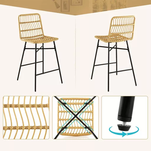 Polirattan bárszék 2db