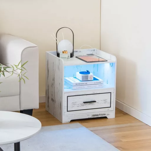 Vintage stílusú okos éjjeliszekrény