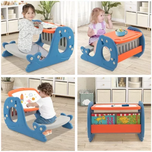 Gyermek kisasztal dönthető asztallappal