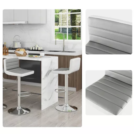 2 db-os állítható, forgó bárszék, szürke