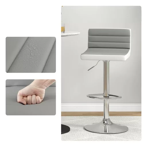 2 db-os állítható, forgó bárszék, szürke