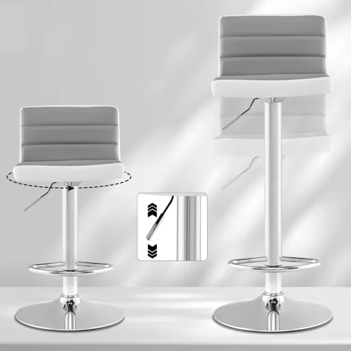 2 db-os állítható, forgó bárszék, szürke