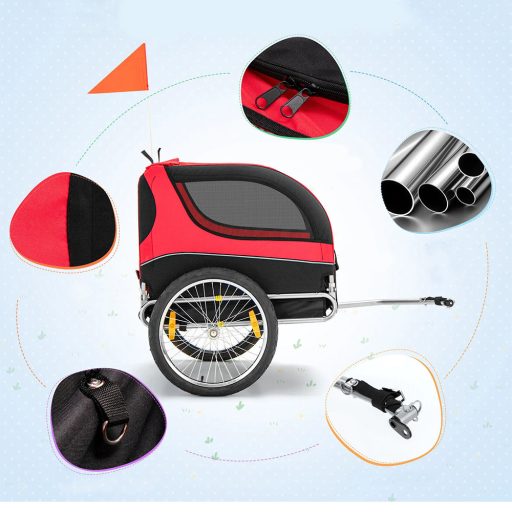 Összecsukható kisállat kerékpár utánfutó