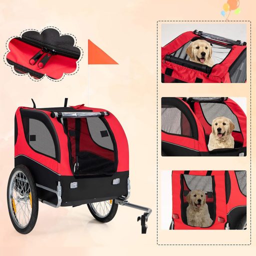 Összecsukható kisállat kerékpár utánfutó