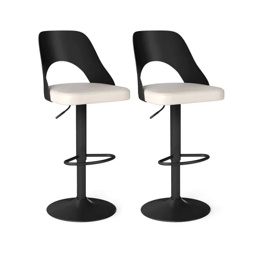 Modern bárszék 2db, fekete-fehér