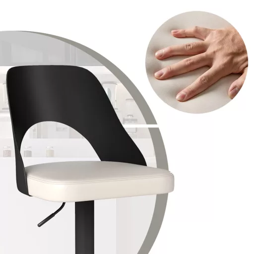 Modern bárszék 2db, fekete-fehér