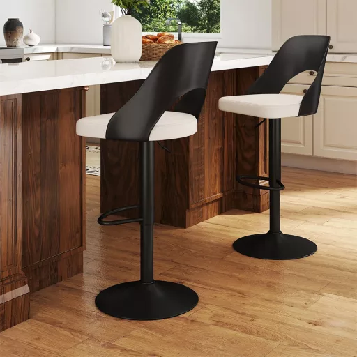 Modern bárszék 2db, fekete-fehér