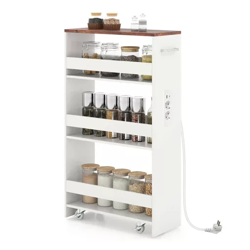 4 szintes tárolókocsi töltőállomással