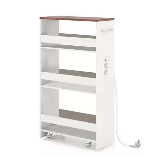 4 szintes tárolókocsi töltőállomással