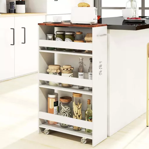 4 szintes tárolókocsi töltőállomással