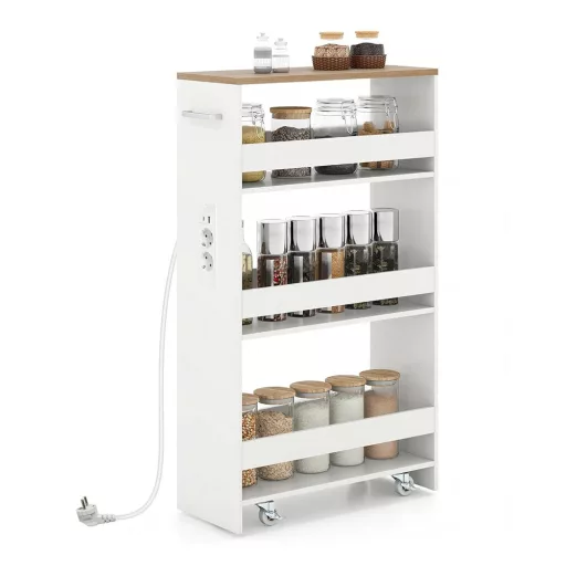 4 szintes tárolókocsi töltőállomással