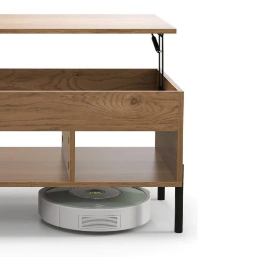 Dohányzóasztal emelhető asztallappal, natúr