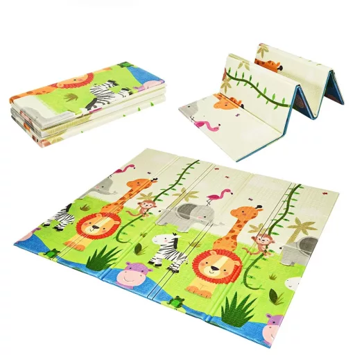 Kétoldalas összecsukható játszószőnyeg táskában