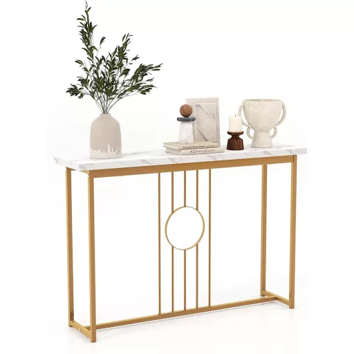 Modern előszobaasztal műmárvány lappal