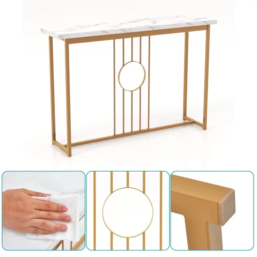 Modern előszobaasztal műmárvány lappal