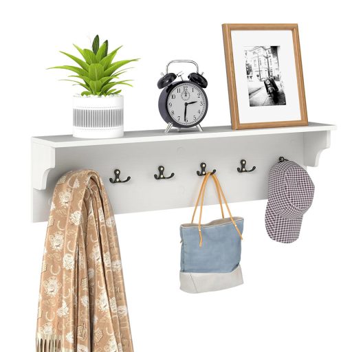 6 akasztós falipolc, fehér