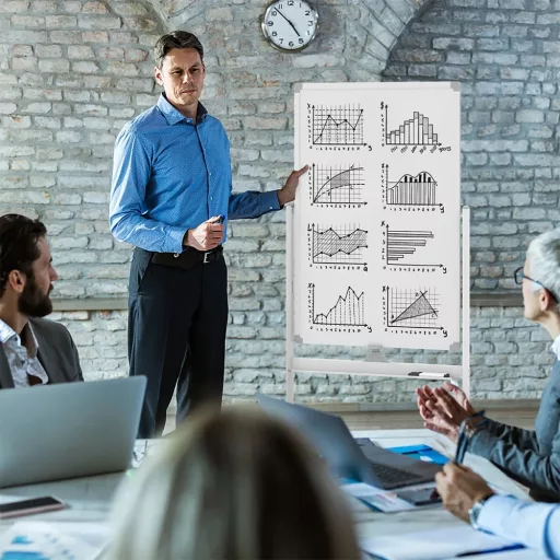 Átfordítható mágnestábla kiegészítőkkel, 60 x 90 cm