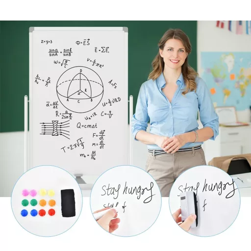 Átfordítható mágnestábla kiegészítőkkel, 60 x 90 cm