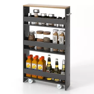 4 szintes tároló nyitott polcokkal, szürke