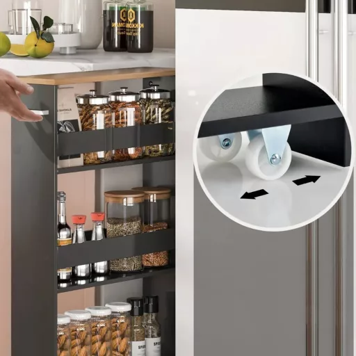 4 szintes tároló nyitott polcokkal, szürke