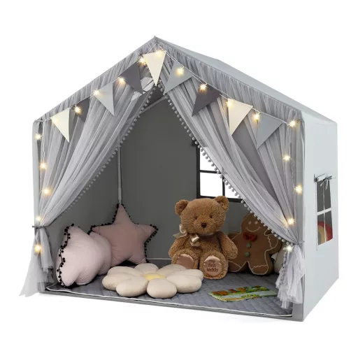 Játszósátor csillagfényekkel, szürke