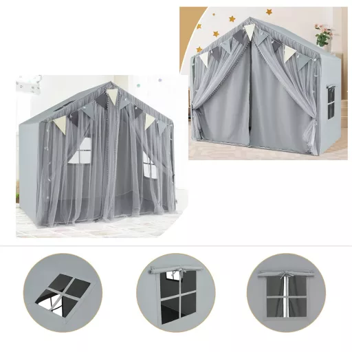 Játszósátor csillagfényekkel, szürke